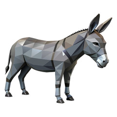 Obraz premium Donkey in geometric shapes in 3D