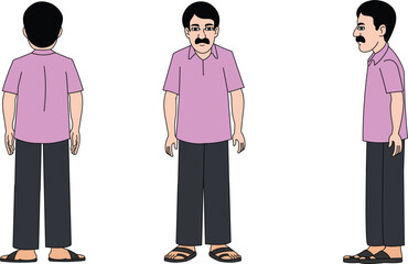 A cartoon character of man with full view 