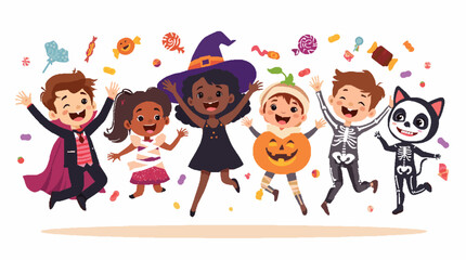 Fototapeta premium children wearing Halloween costumes