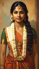 Portrait of a woman in traditional Indian attire