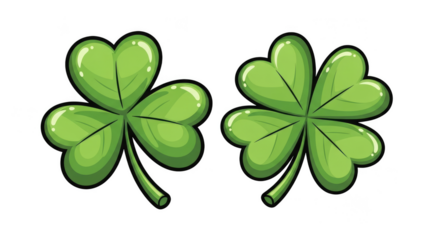 Lucky clovers shimmer against dark