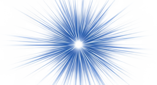 Blue light trails isolated on transparent background, abstract