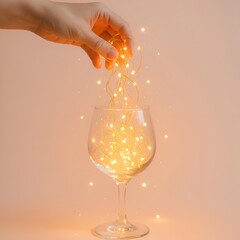 Creative Bottle and Glasses with Sparkling Effect