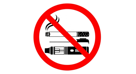 Prohibition sign for smoking and vaping devices