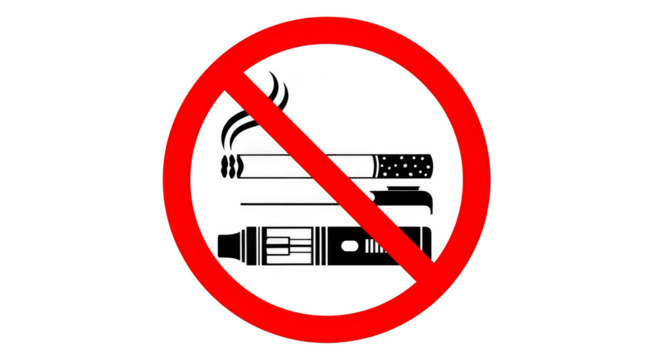 Prohibition sign for smoking and vaping devices