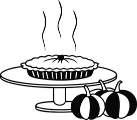 Pumpkin Pie silhouette icon for the Holidays