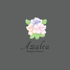 Azalea plant flower vector illustrations.