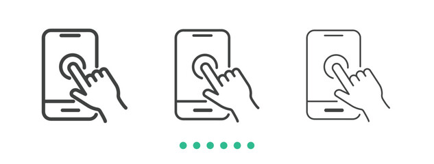 Touchscreen icon. Thin line icon vector