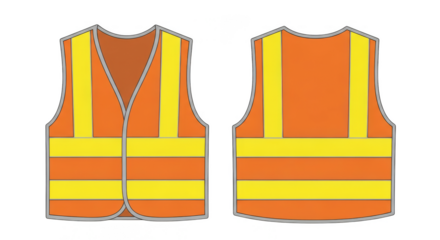 Safety Vests Front and Back Views