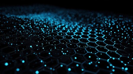 glowing blue hexagonal network