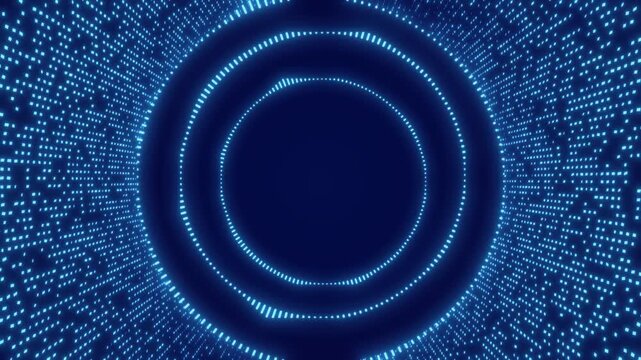Dynamic Blue Digital Audio Visualizer Loop With Futuristic Tunnel Effect,deep Blue Tech Abstract Digital Art Background,cyber Security Modern Digital Technology Wallpaper,cosmic Tunnel Minimalist