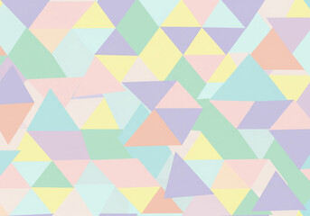 Pastel Triangle Pattern in Abstract Geometric Design on White Background