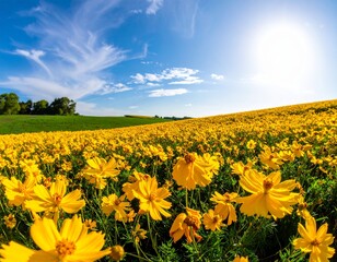 Fototapeta premium Beautiful Yellow Flowers in Natural Light