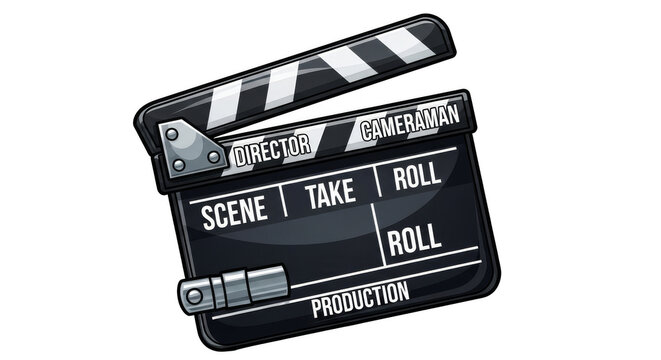 Vintage clapperboard Film production director action