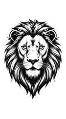 Powerful lion head, bold line art