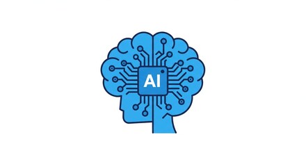 Futuristic artificial intelligence brain circuit design for technology concepts, presenting modern innovation and the future of AI, machine learning and robotics
