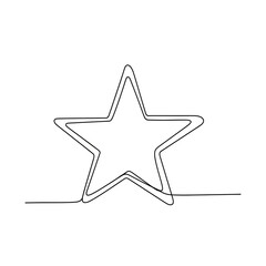 Obraz premium Minimalist line art of a star on a white background 