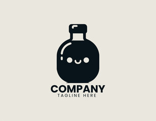 Obraz premium Smiling Potion Bottle Logo Design