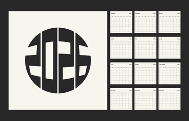 2026 calendar template with cream background