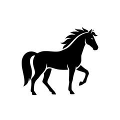Fototapeta premium An elegant silhouette of a majestic horse stands proud. its powerful form captured in striking detail. The horse's poised stance exudes strength and grace, a timeless symbol of freedom and beauty.