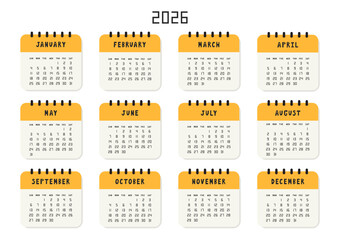 Calendar for 2026 year