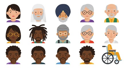 Diverse community illustrated with varied ages, ethnicities, and abilities showing inclusivity and global representation for impactful social campaigns