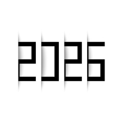 Year 2026 with shadow effect