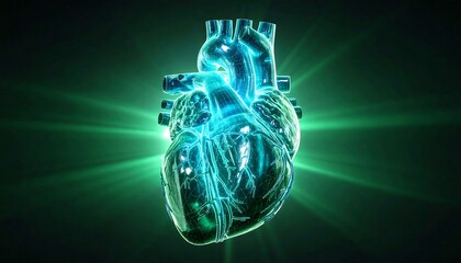 3D rendered glowing heart