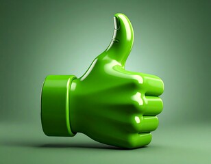 3D rendered green thumbs up