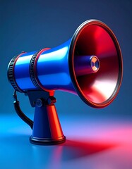 3D rendered megaphone, vibrant colors