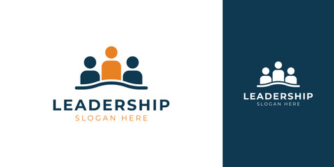 Leadership Logo with Abstract Human Figure Vector Design