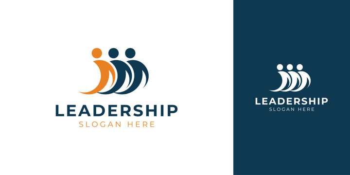 Leadership Logo with Abstract Human Figure Vector Design