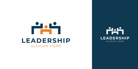 Leadership Logo with Abstract Human Figure Vector Design