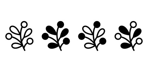 Mistletoe vector icon. Festive holiday greenery symbol for Christmas traditions and seasonal decorations