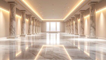 Elegant marble hallway interior