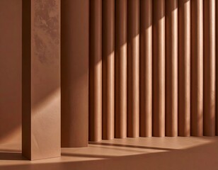 Obraz premium Textured Brown Background With Columns and Vertical Lines