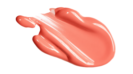 Glossy coral paint smear with dripping effect