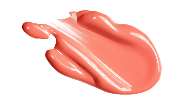 Glossy coral paint smear with dripping effect