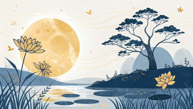 Vietnamese Mid-Autumn Festival Background