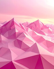 Pink polygon mountainscape