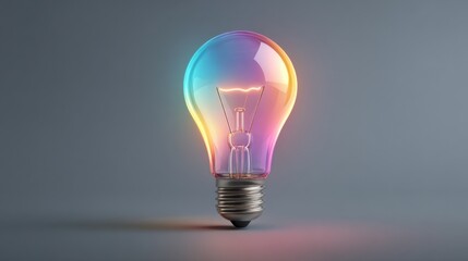 colorful glowing lightbulb idea design