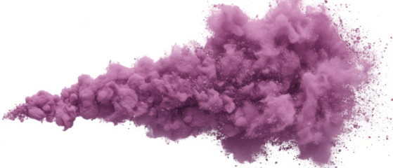 Purple crushed pigment powder explosion isolated