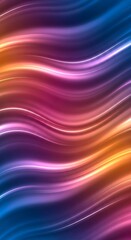 Obraz premium Vibrant, flowing, abstract design with luminous, curved lines in a spectrum of colors.