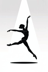Dancer Ballet Pose Silhouette Vector — High-Quality Black Icon
