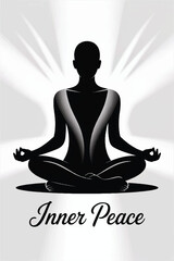 Meditation Pose Silhouette Vector — High-Quality Black Icon
