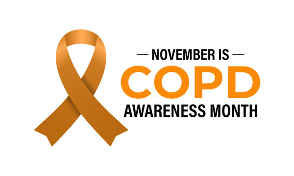 COPD Awareness Month in November spreads awareness on chronic obstructive pulmonary disease, early detection, prevention, and better lung health. Banner poster, social media and background design.