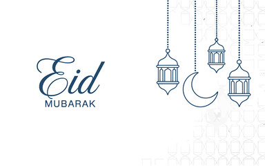 Minimalist islamic greeting card design with geometric patterns