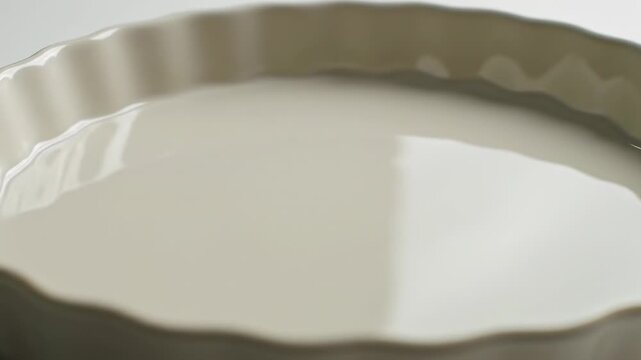 Empty light gray ceramic baking dish