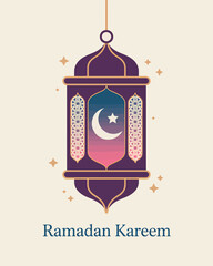 Minimalist ramadan greeting card design with islamic elements