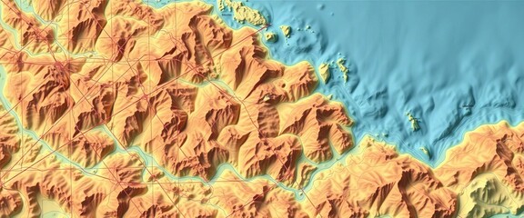 Seamless topographic map background with overlaid geographical grid, perfect for geographic visualizations,  style,  landscape